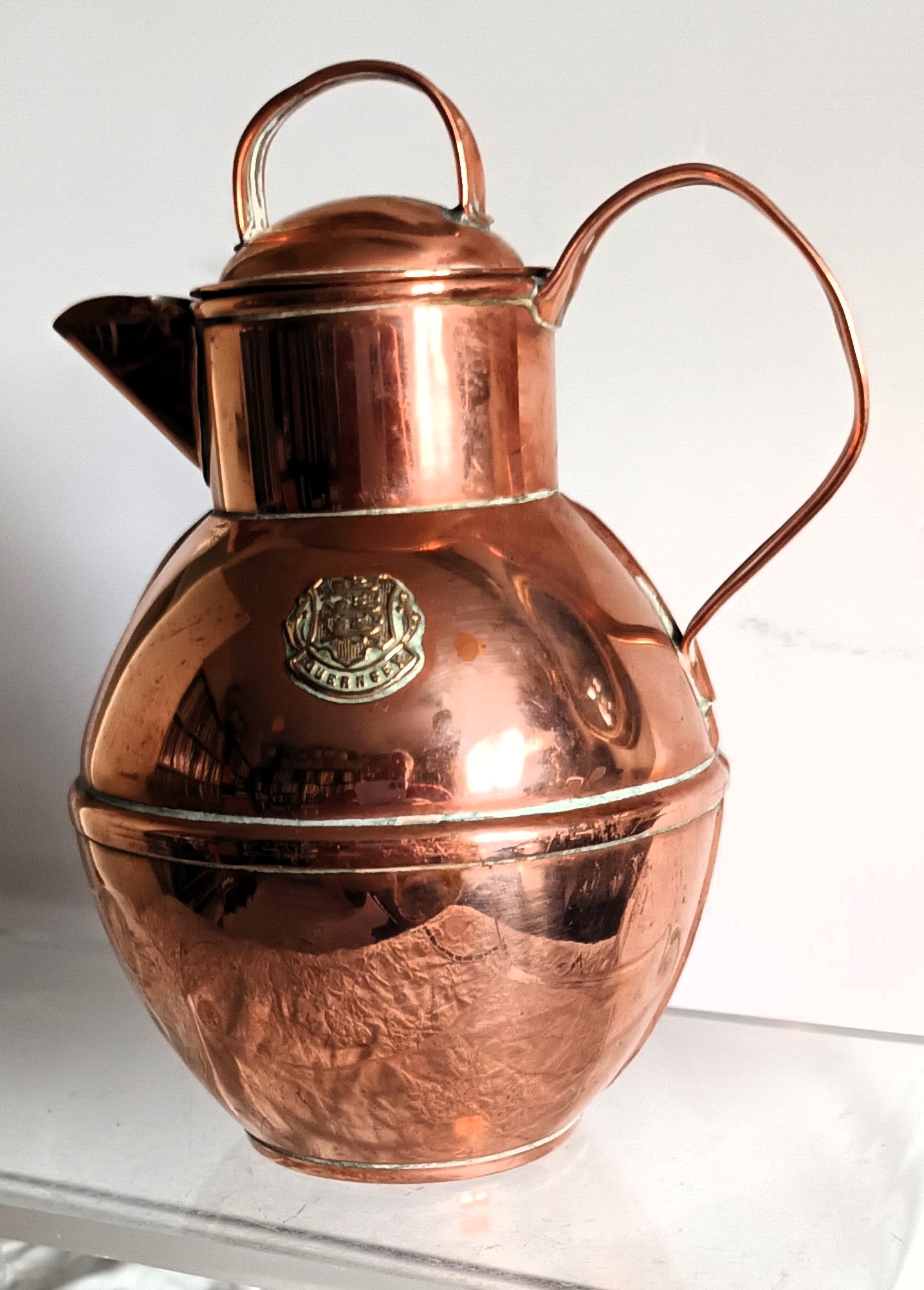 Antique English Victorian Copper Half Pint Guernsey Milk Can Antique Metals 3